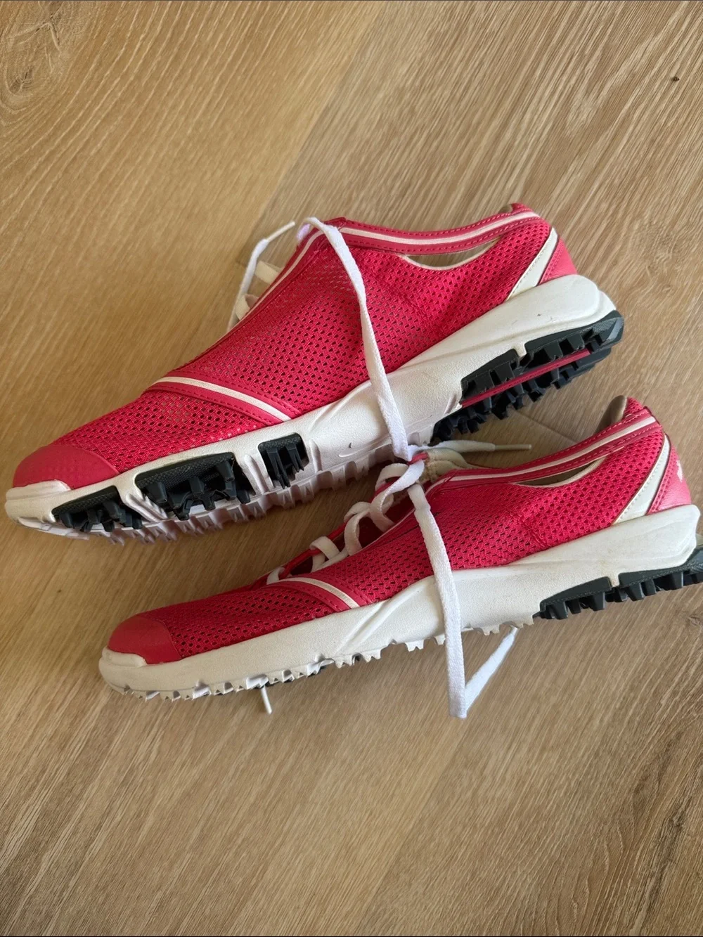 Nike Red Mesh Running Sneakers with White Laces
